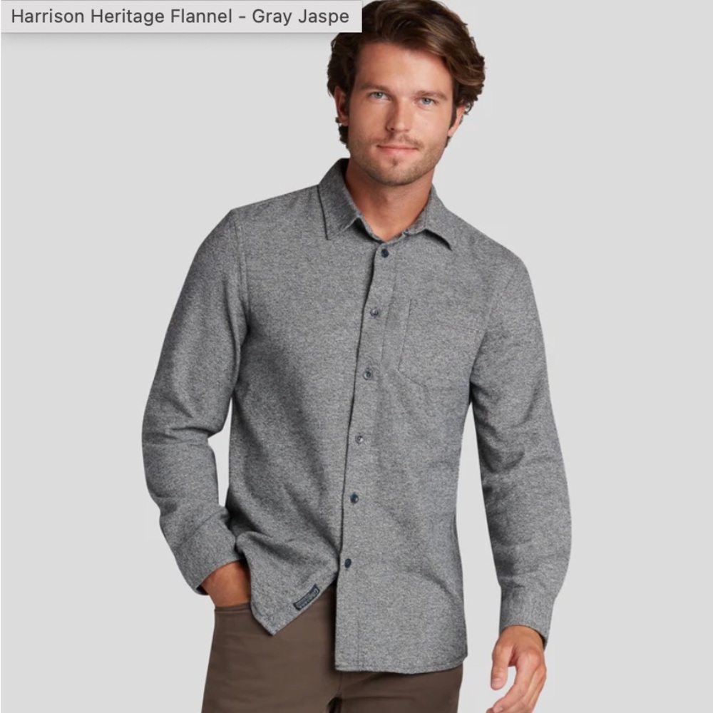 Grayers Harrison Heritage Flannel long-sleeve Men's button-down in Gray Jaspe L